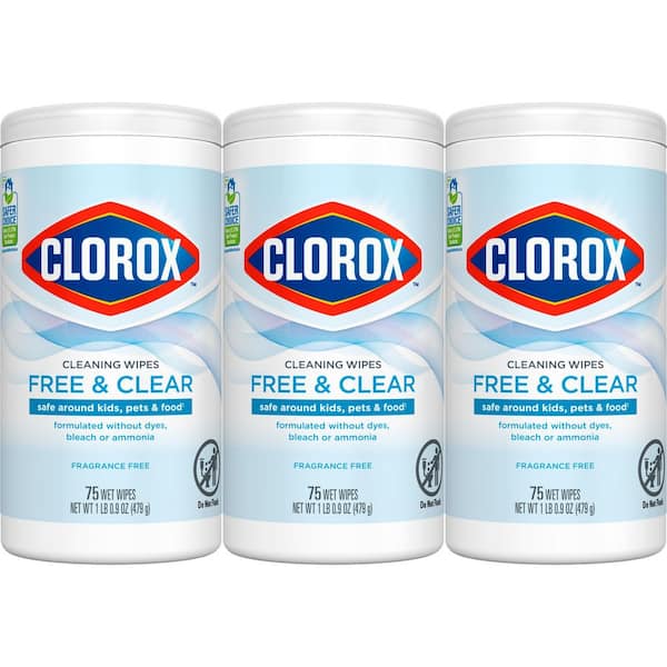 75-Count Free & Clear Compostable All-Purpose Cleaning Wipes (3 Pack)
