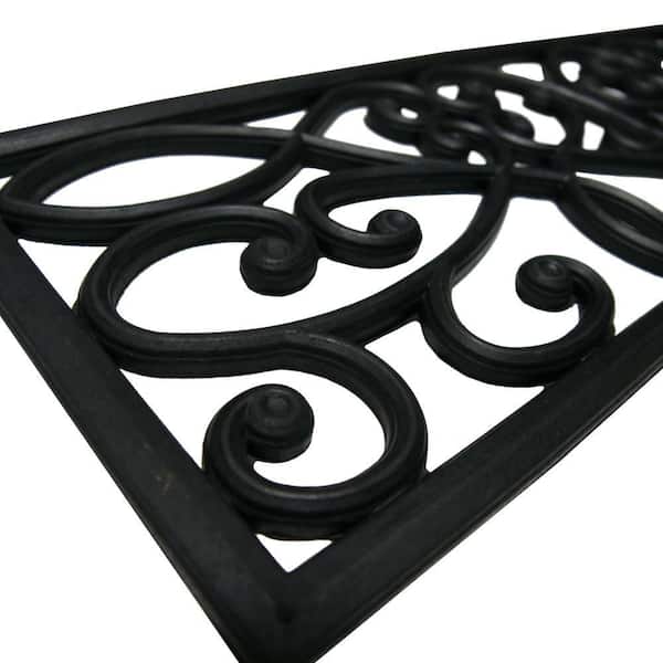 New Amsterdam Black 9.75 in. W x 29.75 in. L Non-Slip Treads Rubber Step Mats