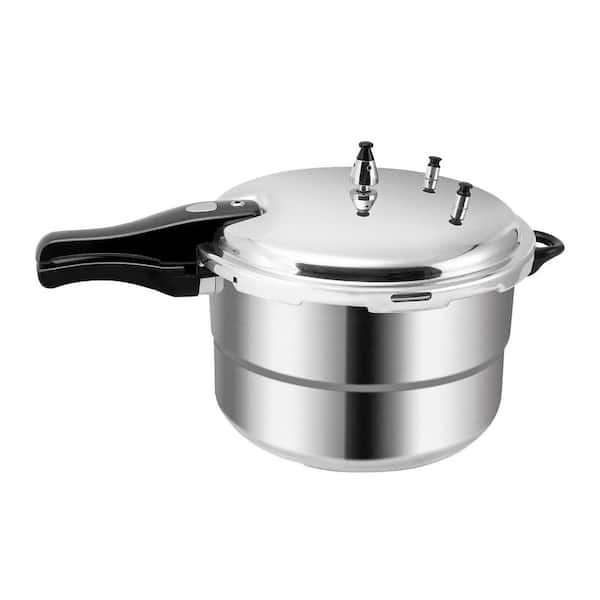 16 qt. Silver Aluminum Pressure Cooker with Triple Safety Valves, Auto Lock System, Induction Cooktop Compatible