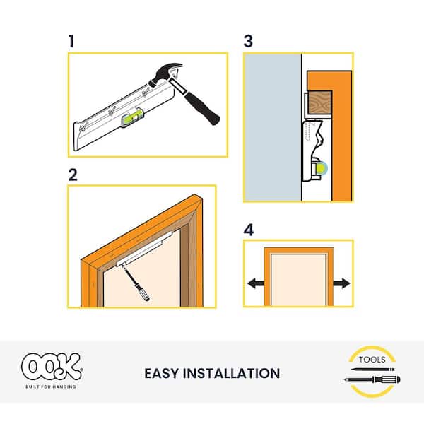 OOK White French Cleat Hanging System - 6 Pack, 15lb Capacity Each