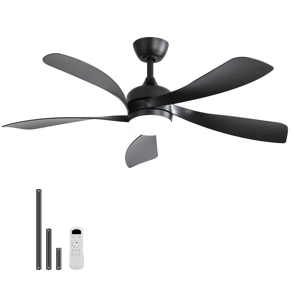 52 in. Indoor/Outdoor Integrated LED Black Ceiling Fan with Light, Remote and Reversible DC Motor for Living Room price history on PriceWatchPro