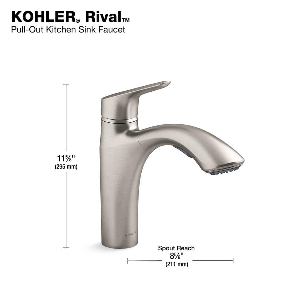 Polished Chrome Single-Handle Pull-Out Kitchen Faucet