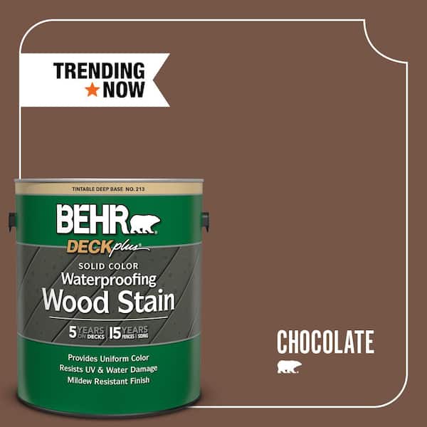 BEHR DECKplus 1 gal. #SC-129 Chocolate Solid Color Waterproofing Exterior Wood Stain