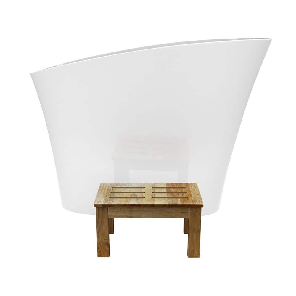 "Modern 47"" x 23"" Japanese Soaking White Solid Surface Bathtub With Stool in White" price history on PriceWatchPro