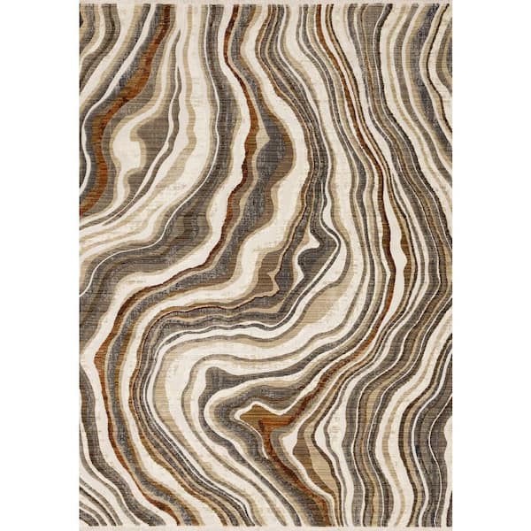Beige 2 X 8 ft. Woven Abstract Runner Indoor Area Rug
