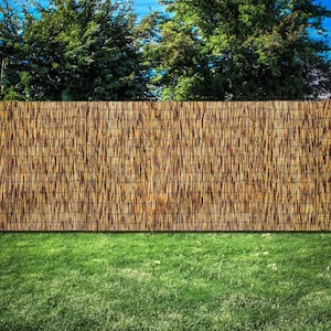 Bamboo Reed Privacy Screen Garden Fence for Porch, Patio and Balcony 16.4 ft. x 5 ft. (Brown)