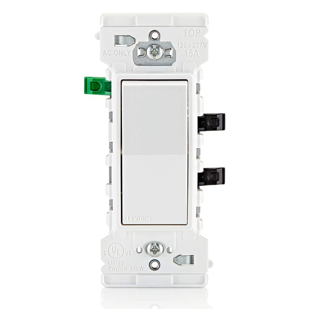 Leviton White Single Pole 15 Amp Rocker Switch