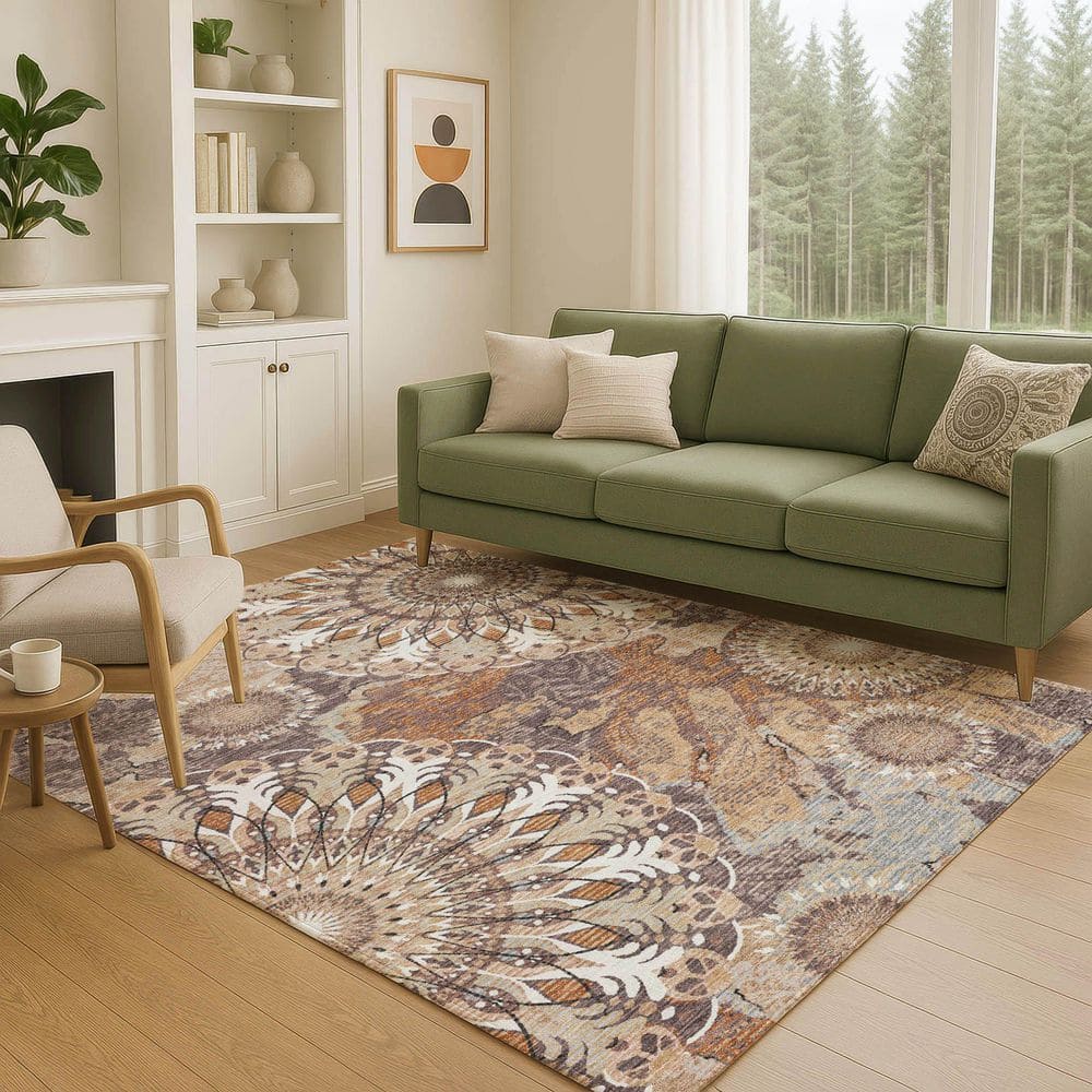 Chantille Machine Washable Indoor/Outdoor Abstract ACN2335 Copper 8 ft. x 10 ft. Area Rug price history on PriceWatchPro