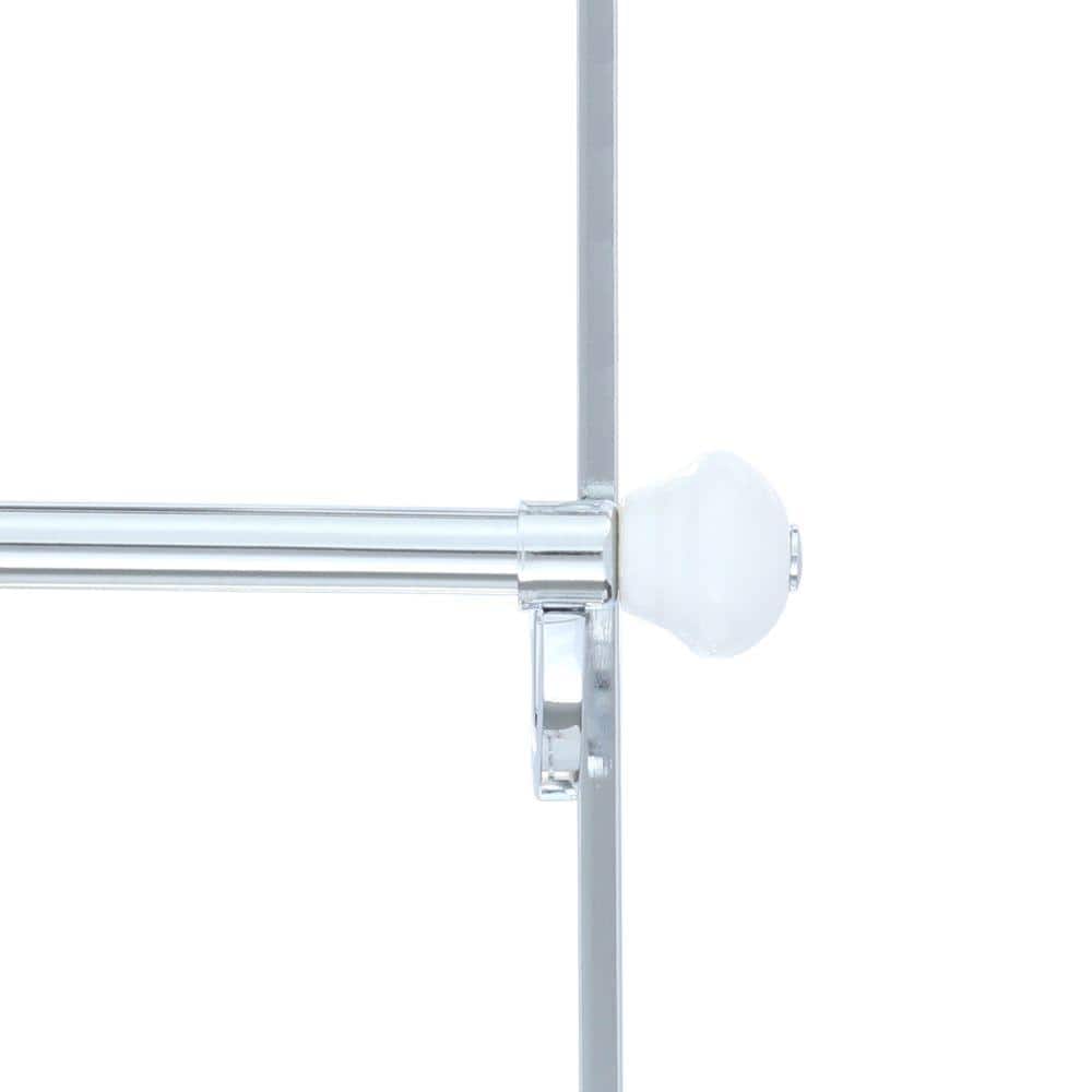 Chrome Over the Door 3-Bar Towel Rack with White Accents