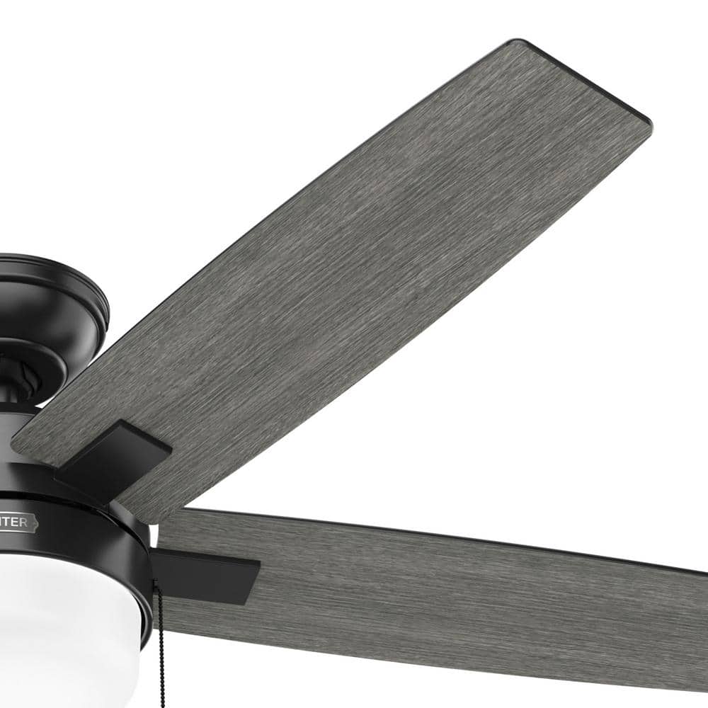 52" Matte Black Ceiling Fan with LED Light Kit