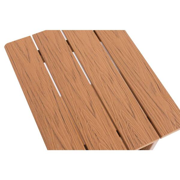  wood sidetable ❗️ Wooden-textured imitation Outdoor Wood Side Table with a small