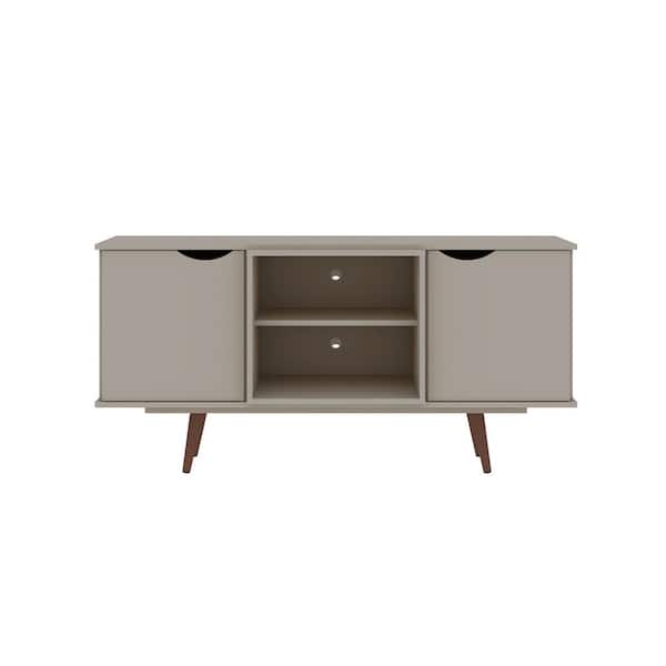 Manhattan Comfort Hampton 53.54 in. Off-White TV Stand Fits TV's up to 46 in. with Storage and Cable Management
