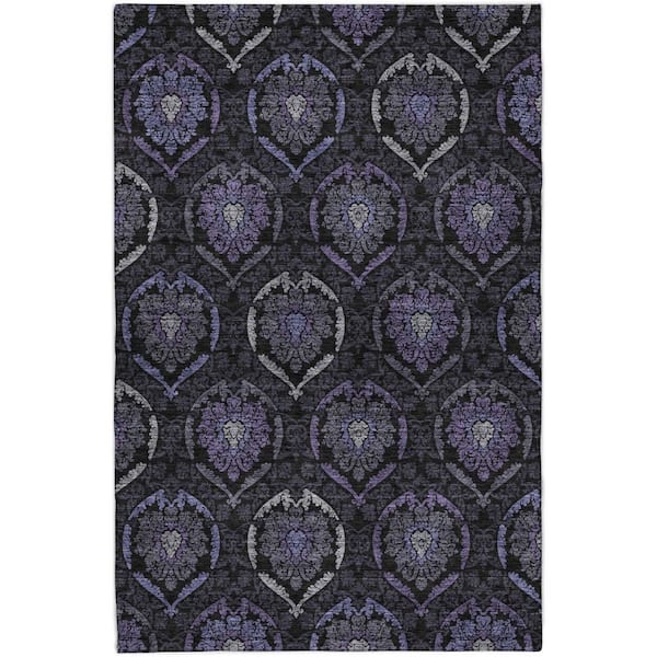 Dream Shag Premium Machine Washable Abstract ADS809 Purple 8 ft. x 10 ft. Area Rug