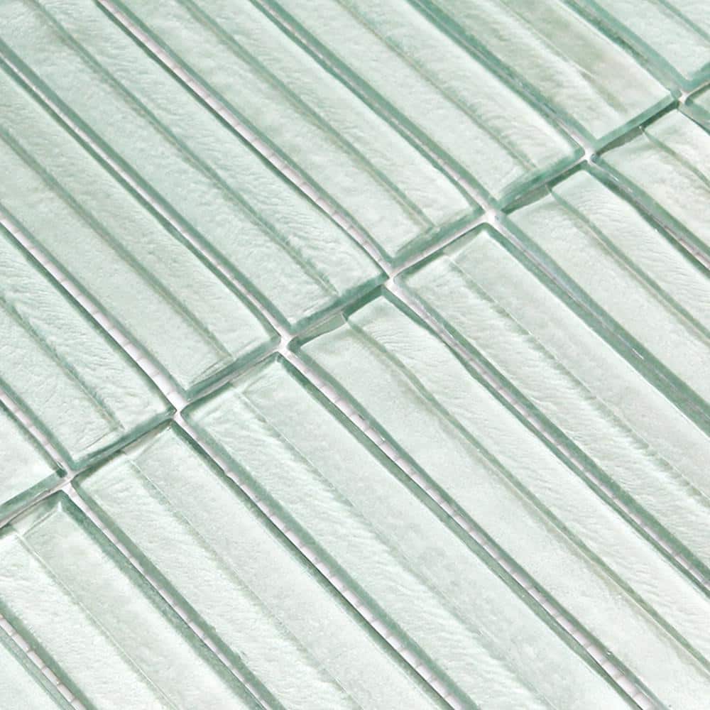 Seafoam Green Polished Glass Mosaic Wall Tile