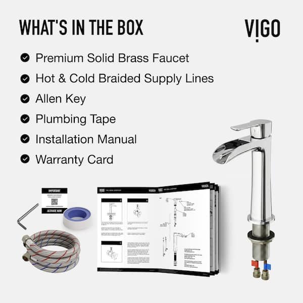 VIGO Niko Single Handle Single-Hole Bathroom Vessel Faucet in