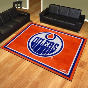 Edmonton Oilers 8 ft. x 10 ft. Orange Plush Area Rug