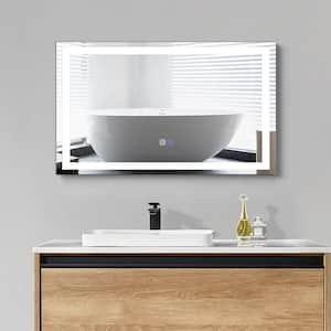 40 in. W x 24 in. H Rectangular Frameless LED Light Wall Mounted Bathroom Vanity Mirror in White