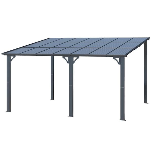 14 ft. x 12 ft. Dark Gray Aluminum Patio Cover