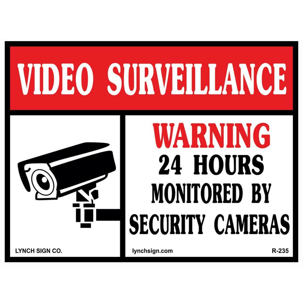 Warning This Property Under 24 Hour Video Surveillance Sign security cctv 7"x11" 