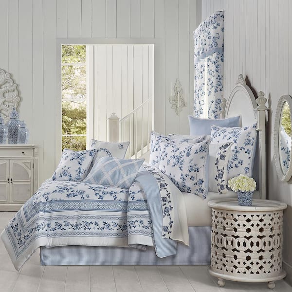 Unbranded Rialto French Blue Polyester King 4-Piece Comforter Set