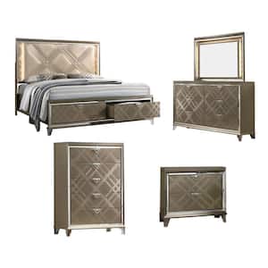 New York 5-Piece Majestic Gold Queen Bedroom Set with Chest