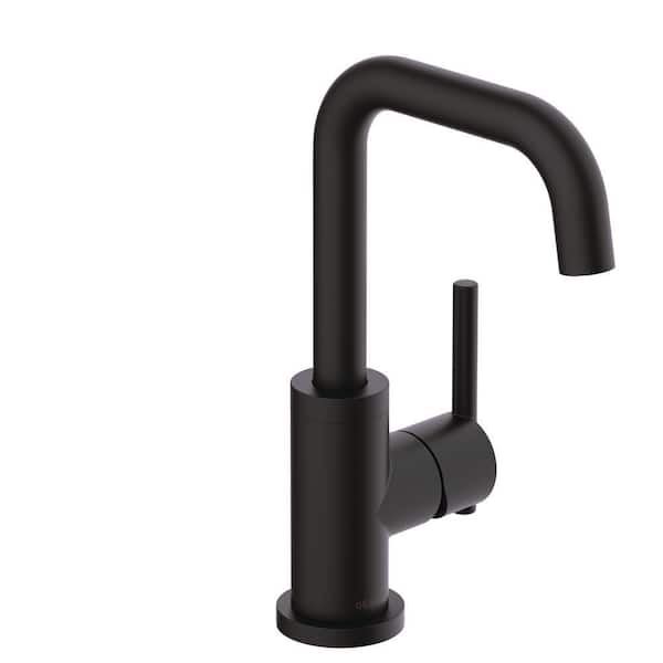 Parma Single Handle Single Hole Bathroom Faucet with Metal Touch Down Drain Included in Satin Black