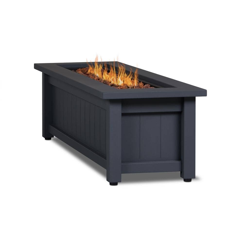 Gray 50" Steel Rectangle Propane Fire Pit Table