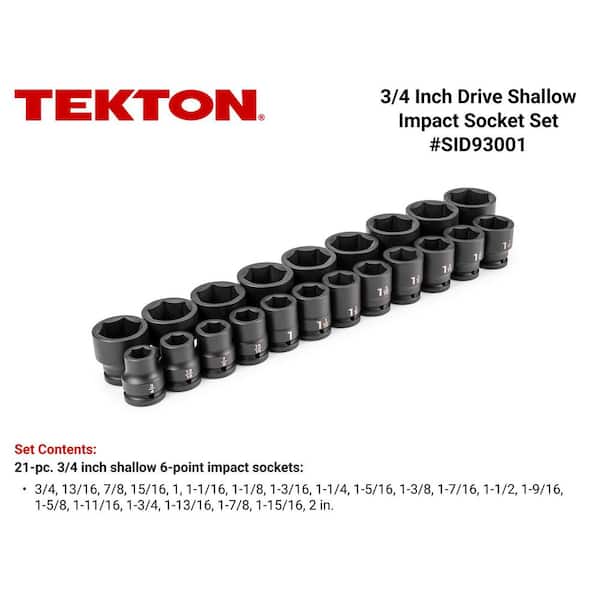 3/4 in. Drive 6-Point Impact Socket Set, 21-Piece (3/4-2 in. )