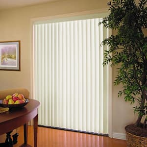 Crown Alabaster Cordless Room Darkening Vertical Blinds for Sliding Doors Kit with 3.5 in. Slats - 78 in. W x 84 in. L
