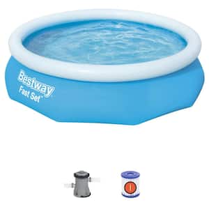 Fast Set 10 ft. x 30 in. D Round Inflatable Pool with 330 GPH Filter Pump