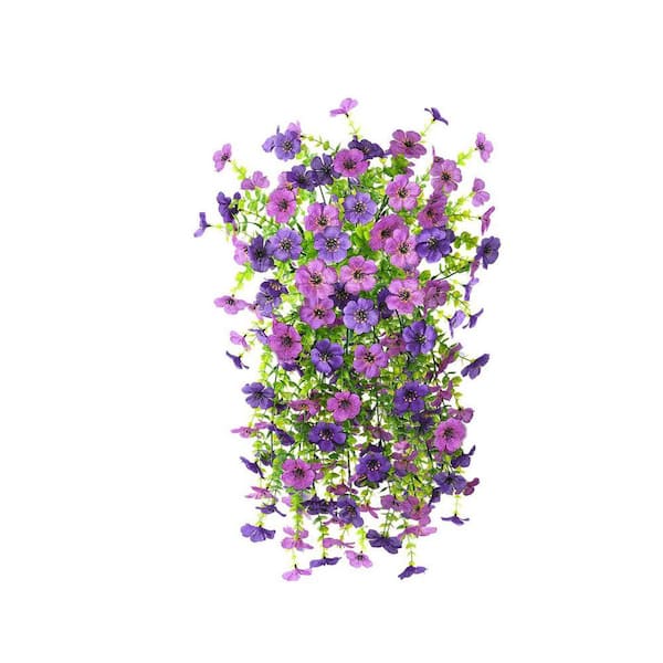 Fake Silk Daisy Flowers 15 in. Purple Artificial Outdoor Plants No