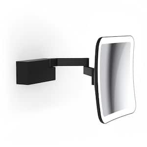WS 95 7.9" W x 7.9" H Small Square Lighted Wall Mount Magnifying Bathroom Makeup Mirror in Matte Black