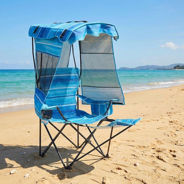 ABORON Beach Camping Chair with Canopy and Foot Rest Folding