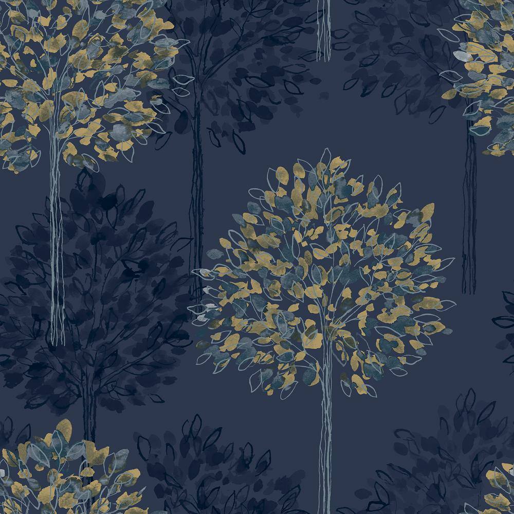 Arthouse Boulevard Tree Navy Paste the Paper Wet Removable Wallpaper 692508  - The Home Depot