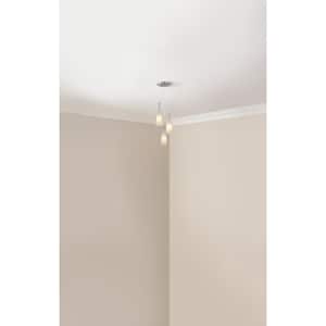 3-Light Satin Nickel Ceiling Mini Pendant with Etched White Glass