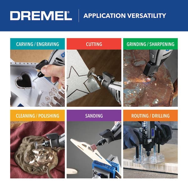 Dremel 4300 Corded Variable Speed Rotary Tool with 5 Attachments and 40  Accessories + Drill Press Workstation