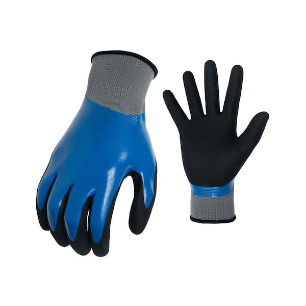 LFS WG338L Insulated Double-Dipped Incredibly Comfortable Work Gloves Latex  Coated Water Resistance Black Palm, Large (Pack of 1)