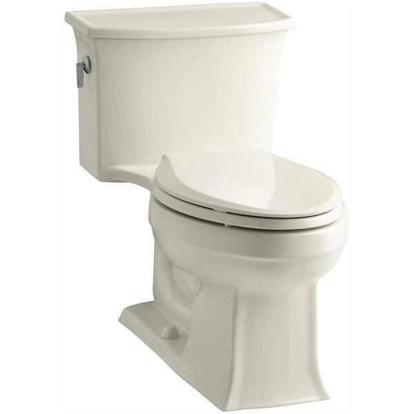 KOHLER Archer 1-piece 1.28 GPF Single Flush Elongated Toilet in Biscuit