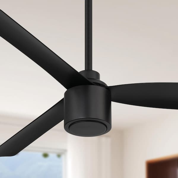 RAVIAN 3-Blade 52 in. Indoor/Outdoor Matte Black Modern Ceiling Fan with Remote Included