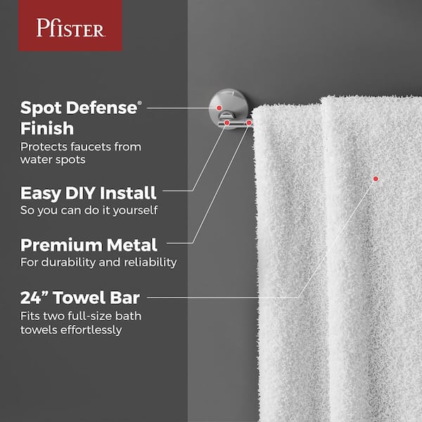 Vedra 24 in. Wall Mounted Towel Bar in Polished Chrome