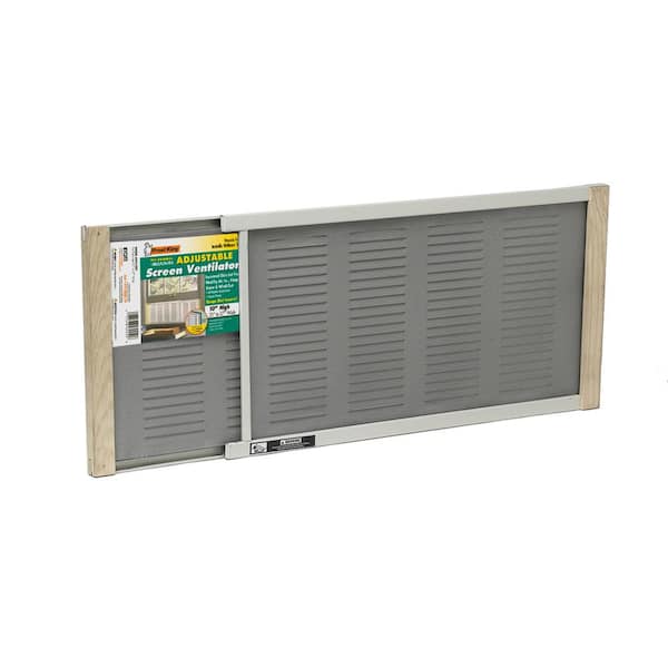 37 in. x 10 in. Grey Aluminum Adjustable Screen Ventilator