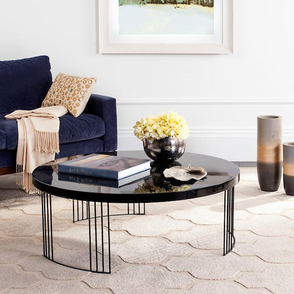 SAFAVIEH Keelin 38 in. Black Wood Coffee Table