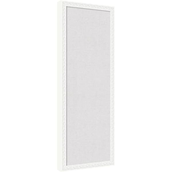 Bethany 38 in. x 14 in. White Wood Framed Canvas Magnetic Memo Board