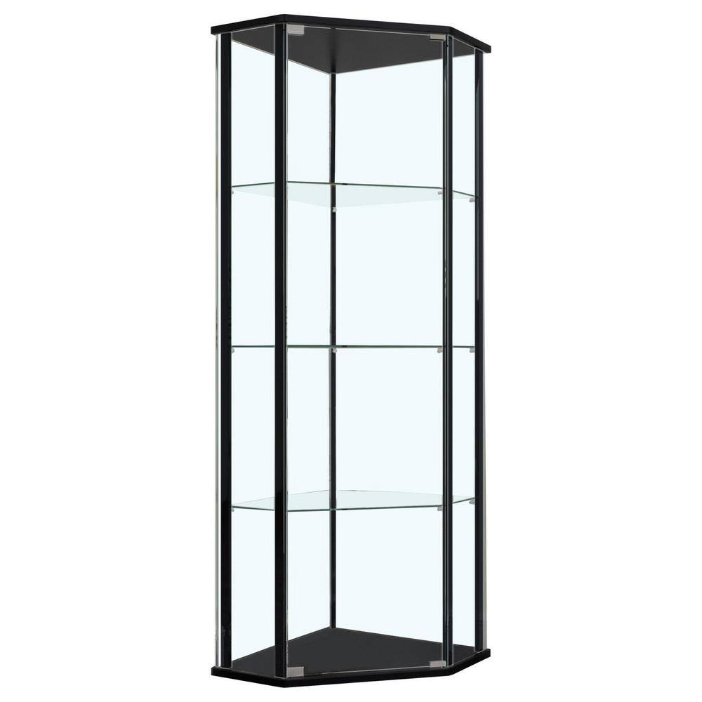 Coaster Home Furnishings Zenobia Clear and Black Glass Shelf Storage