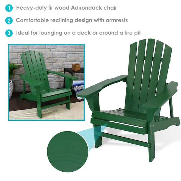 Sunnydaze Decor Coastal Bliss Green Wooden Adirondack Chair IEO