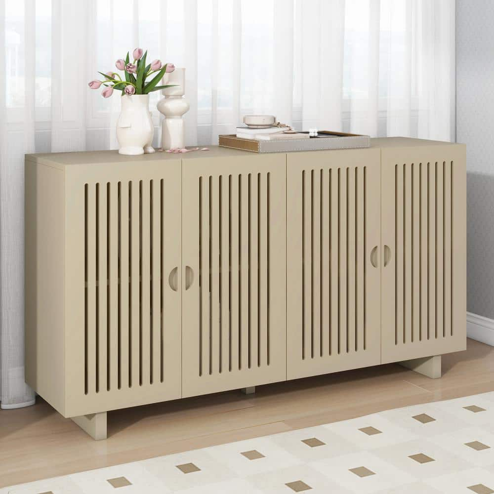 Harper & Bright Designs Almond MDF 60 in. Sideboard with Superior ...