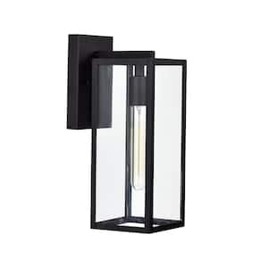 Ferris Outdoor Wall Sconce Light Fixture Black/Clear - Nathan James