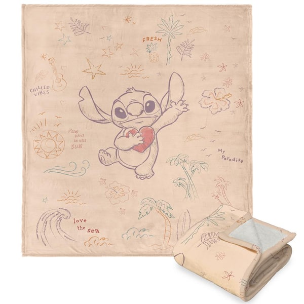 THE NORTHWEST GROUP Lilo & Stitch Love The Sea Multicolor Silk Touch Sherpa Polyester Throw Blanket
