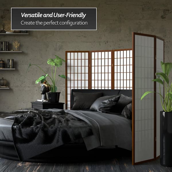 5 ft. Walnut 4-Panel Room Divider