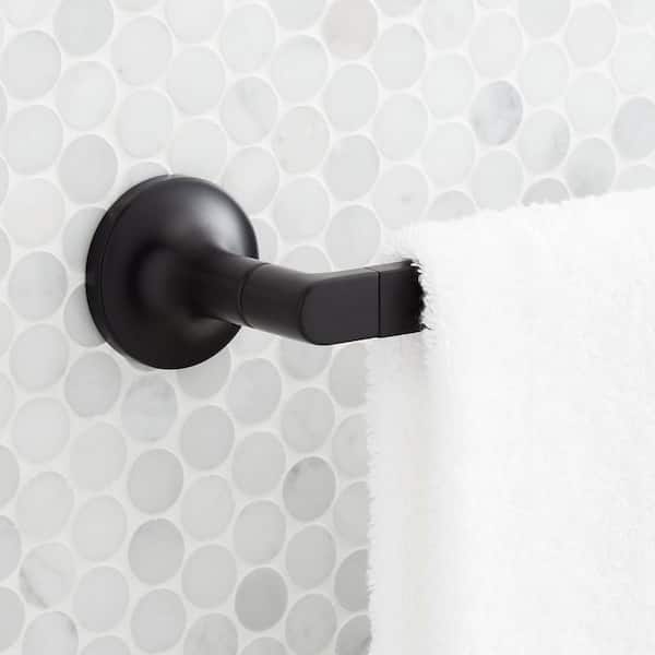 Lentz 26 in. Wall Mounted Towel Bar in Matte Black